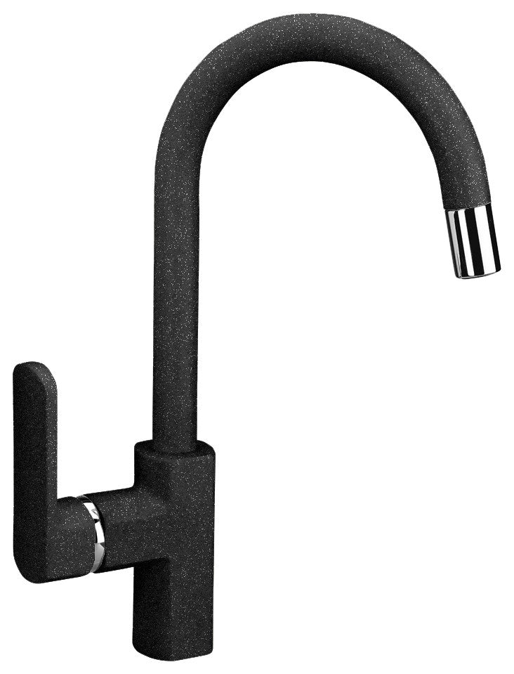 LaToscana Single Handle Pull Down Faucet, Black Metallic