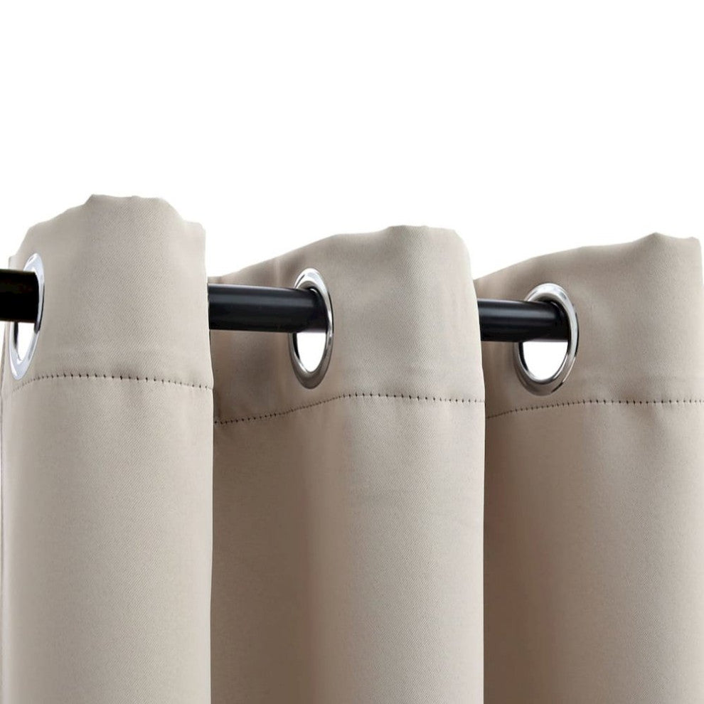 vidaXL Blackout Curtains with Rings 2 pcs Beige 37x84 Fabric, 134853