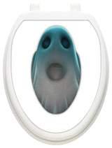 Bowl Ghost Toilet Tattoos Seat Cover, Vinyl Lid Decal, Halloween Bathroom , Elongated