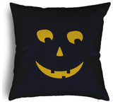 Halloween Jack-O-Lantern Left Accent Pillow With Removable Insert, Navy, 18"x18"