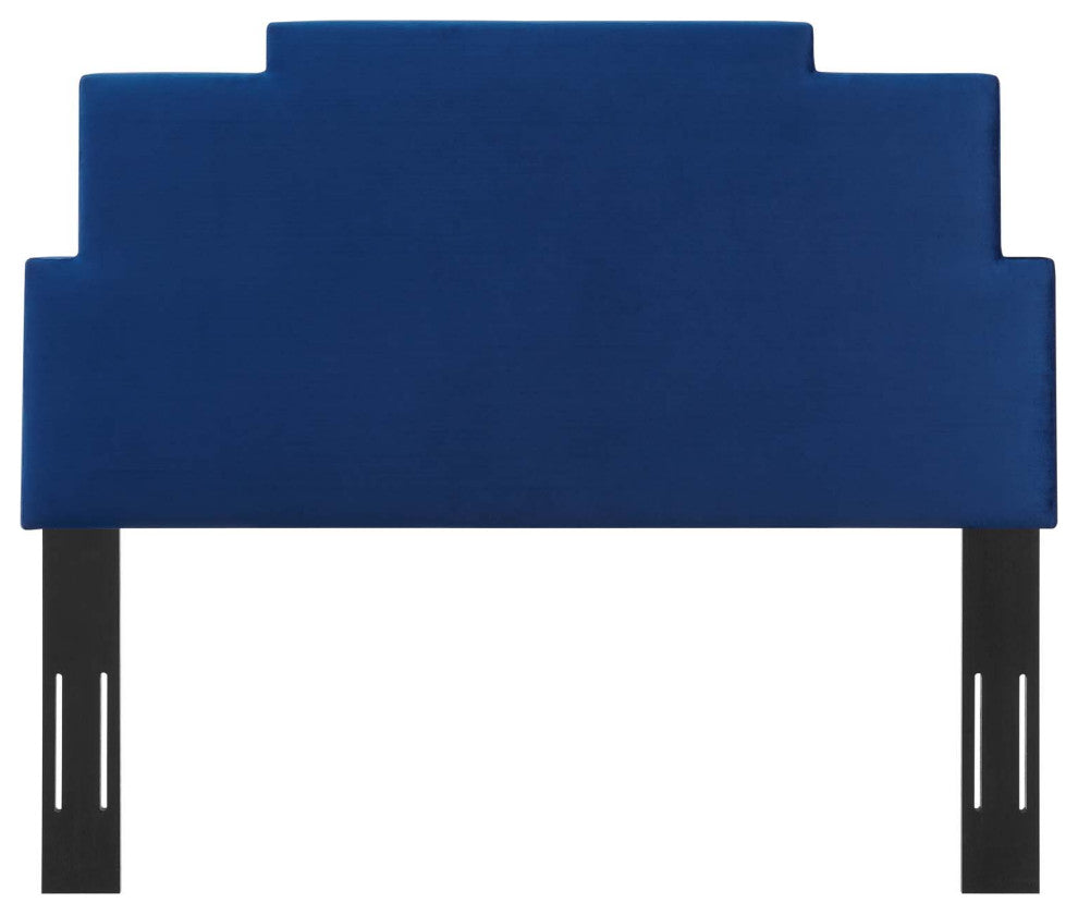 Headboard, King Size, Velvet, Blue Navy, Modern Contemporary, Bedroom Master