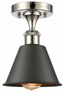 Innovations 516-1C-PN-M8-BK 1-Light Semi-Flush Mount Polished Nickel