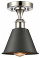 Innovations 516-1C-PN-M8-BK 1-Light Semi-Flush Mount Polished Nickel