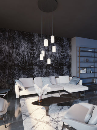 Leo 6-Light Round Pendant, 120V, 60W, Black