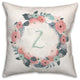 Z Monogram Wreath 18x18 Spun Poly Pillow