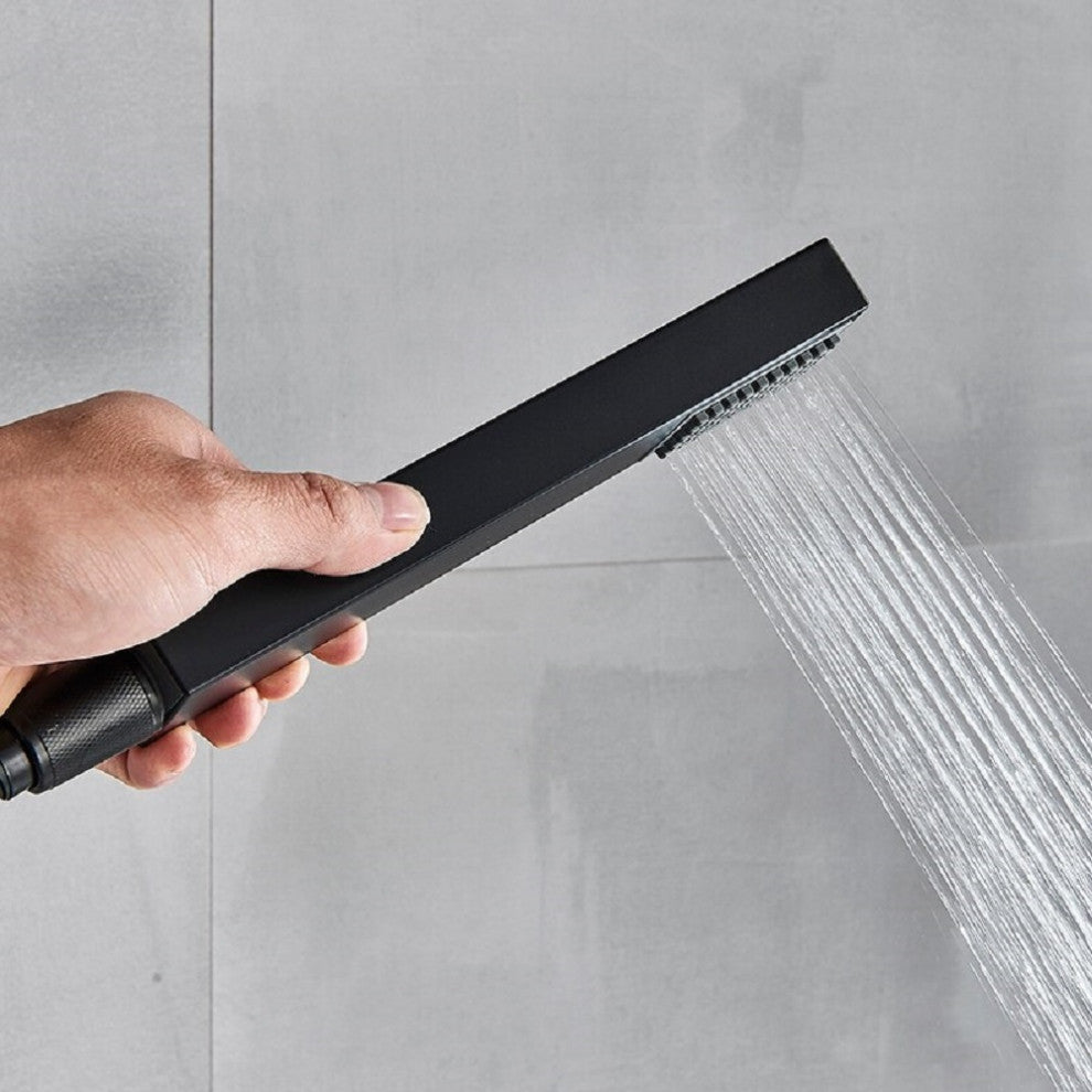 Fontana 23*31" Musical LED Matte Black Rainfall Mixed Shower System & Body Jets