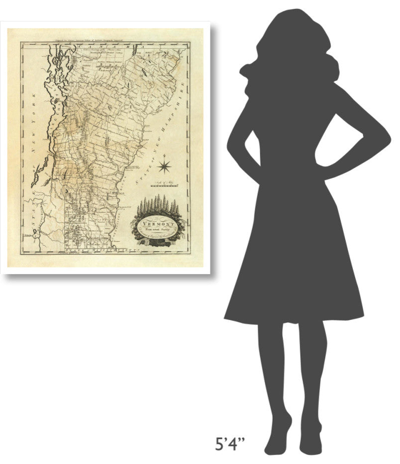 "Vermont, 1795" Digital Paper Print by Mathew Carey, 32"x38"