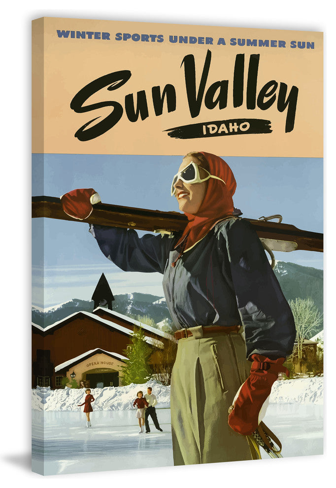 "Sun Valley Idaho" Painting Print on Wrapped Canvas, 24"x36"