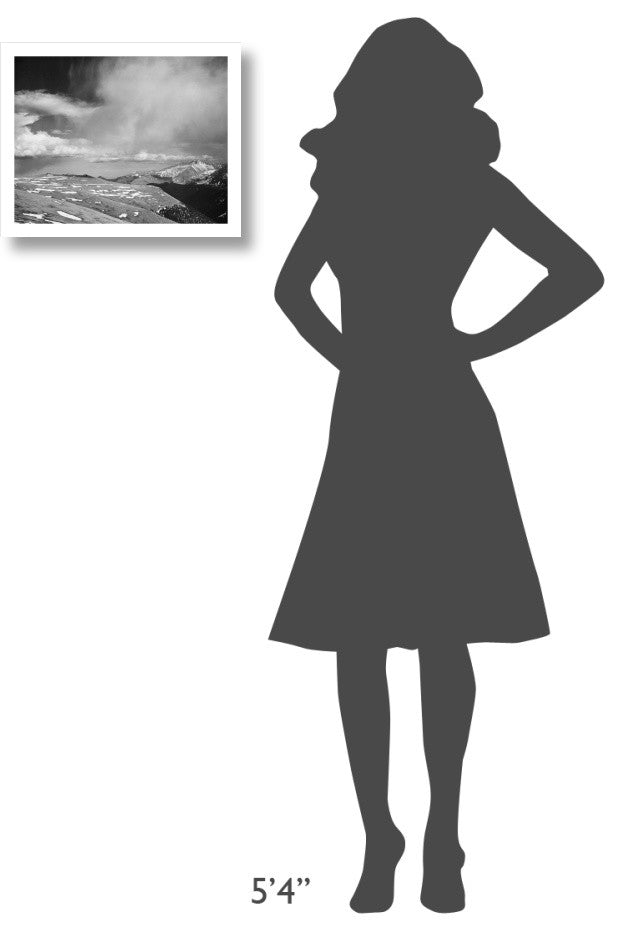 "Mountain tops, low clouds, Rocky Mountain NP, 1941-1942" Paper Art, 18"x15"