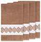 Linum Home Textiles Noah Embellished, Latte, Bath Towel, 4-Piece Set