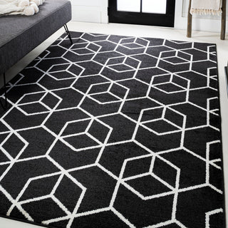 Tumbling Blocks Modern Geometric Black/White 8'x10' Area Rug