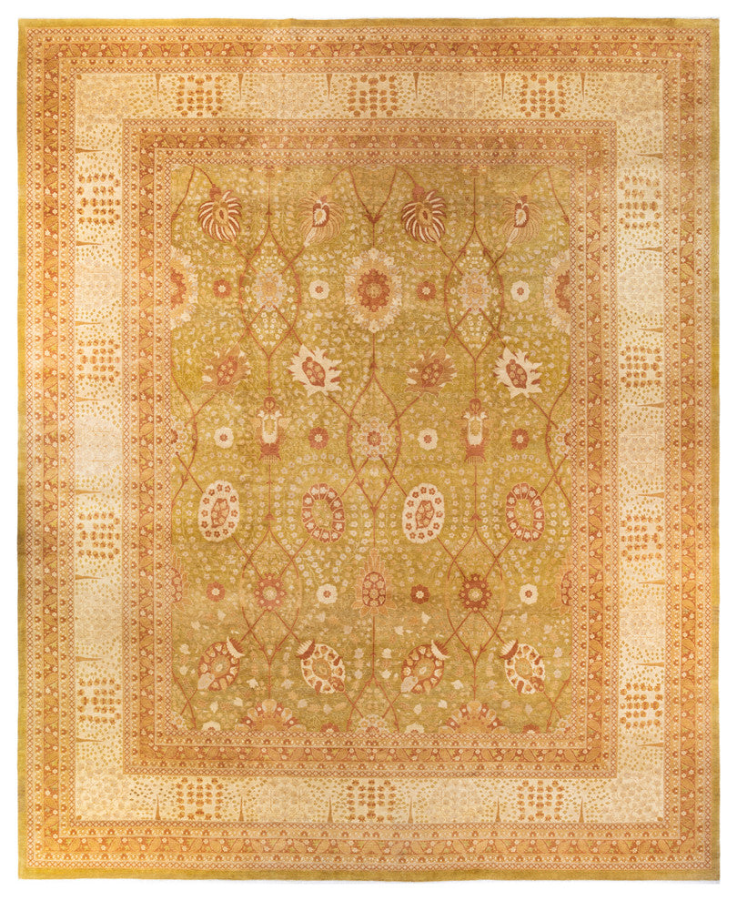 Mogul, One-of-a-Kind Hand-Knotted Area Rug Green, 12' 3" x 15' 3"