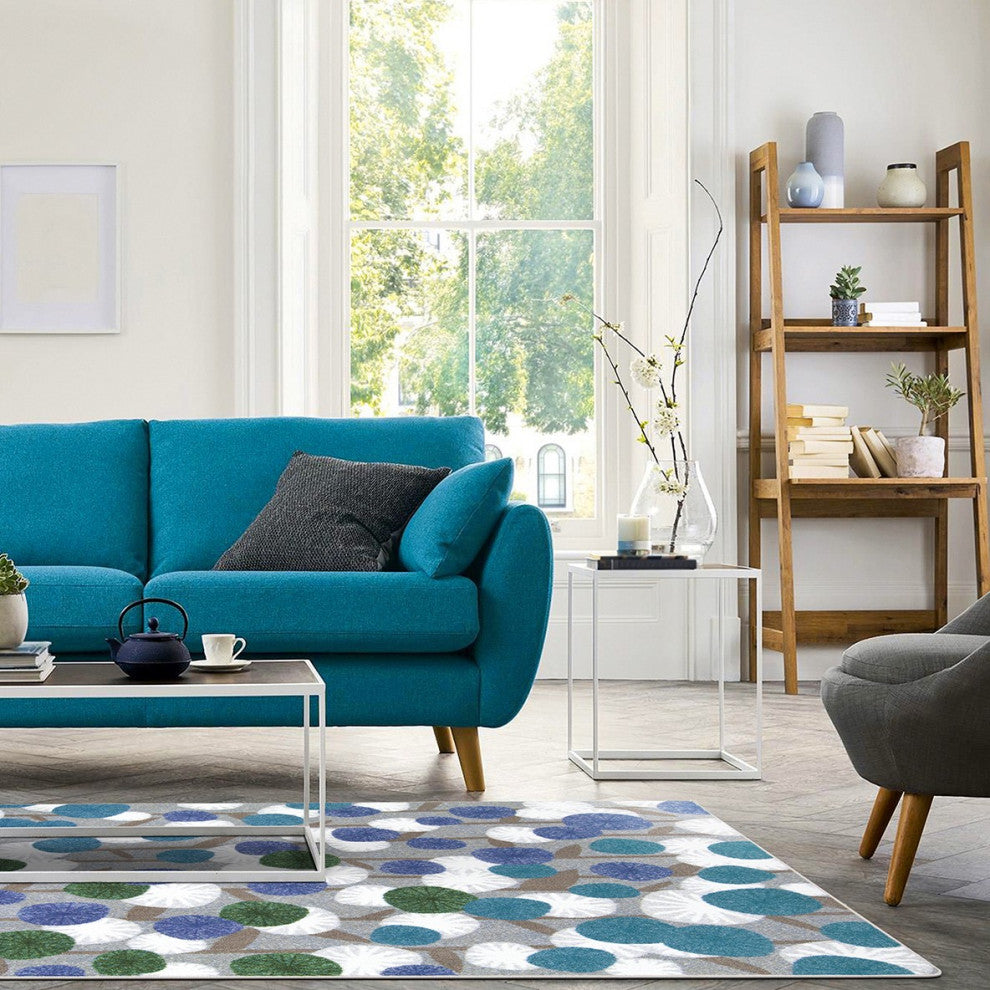 Posy Grove 3'10" X 5'4" Area Rug, Color Peacock