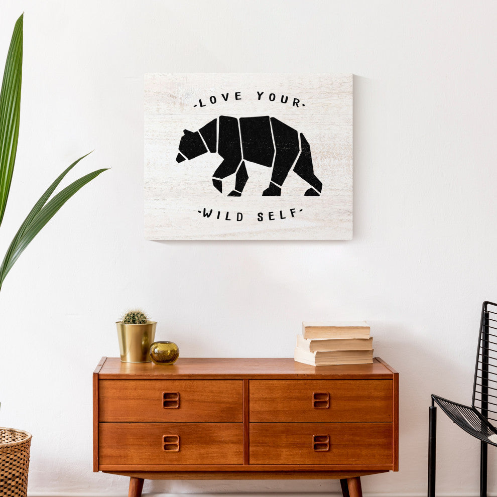 Love Your Wild Self Bear 20x16 Canvas Wall Art