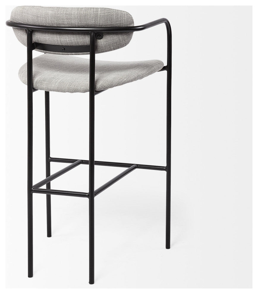Light Gray Black Framed Bar Stool