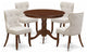 A Dining Set Of 4 Chairs Using Doeskin Color, Table, Mahogany Finish