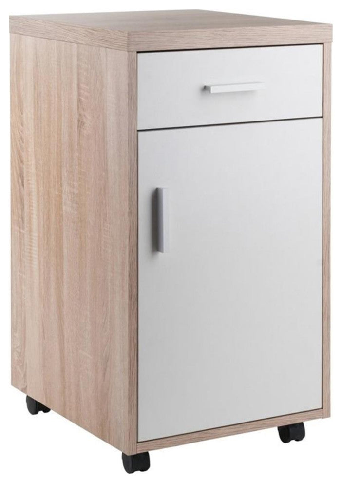 Kenner Storage Cabinet, 1-Drawer, Reclaimed Wood and White
