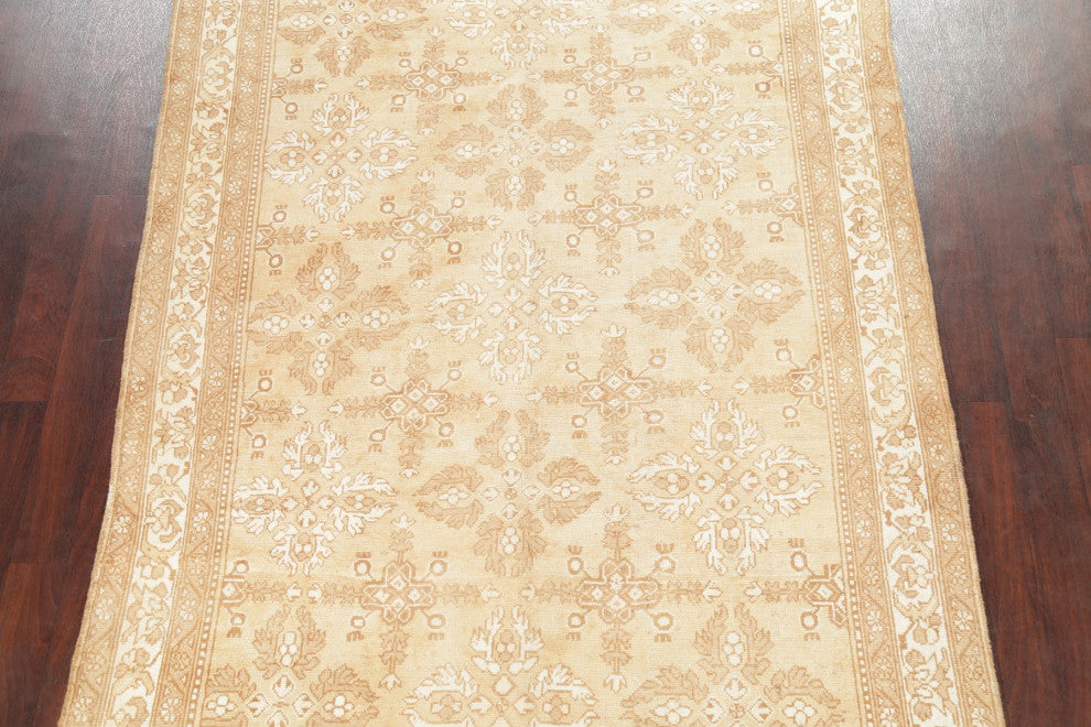 Consigned, Vintage-Style Faded Traditional Area Rug Handmade Persian, Brown, 6x9