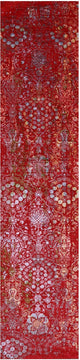 Runner Modern Wool and Silk Handmade Rug 2' 7" X 12' 1" Q11820