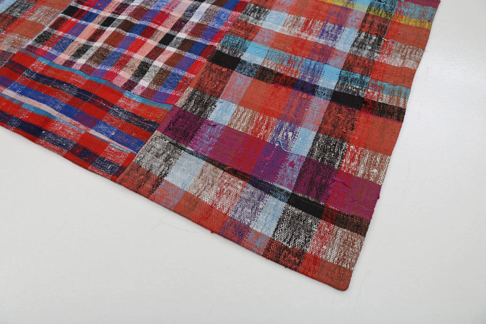 Rug N Carpet - Handmade Turkish 6' 9'' x 9' 8'' Contemporary Patchwork Kilim Rug