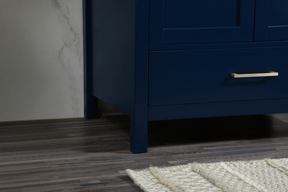Isabel Single Bathroom Vanity, Blue, 30", Without Backsplash