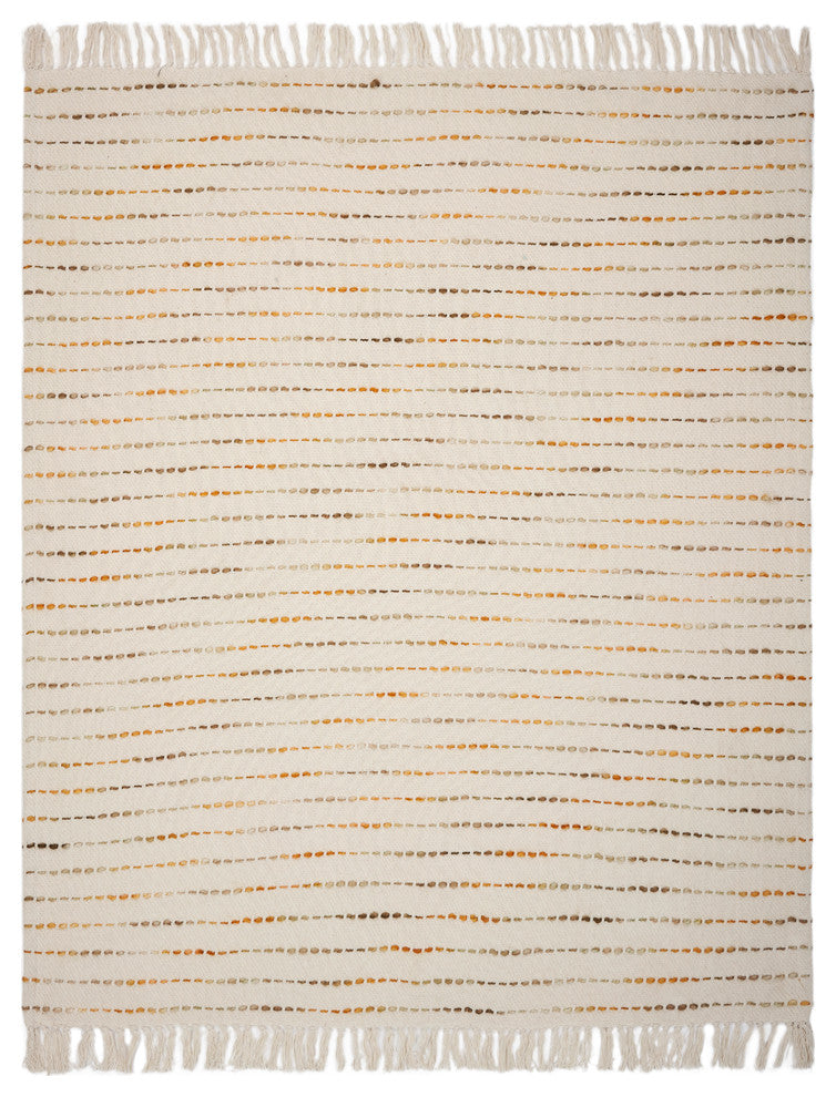 Yellow Shimmer Stripe Woven Throw Blanket with Fringe