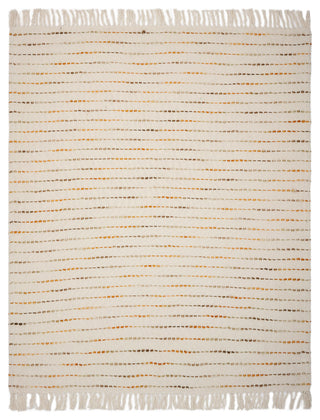 Yellow Shimmer Stripe Woven Throw Blanket with Fringe