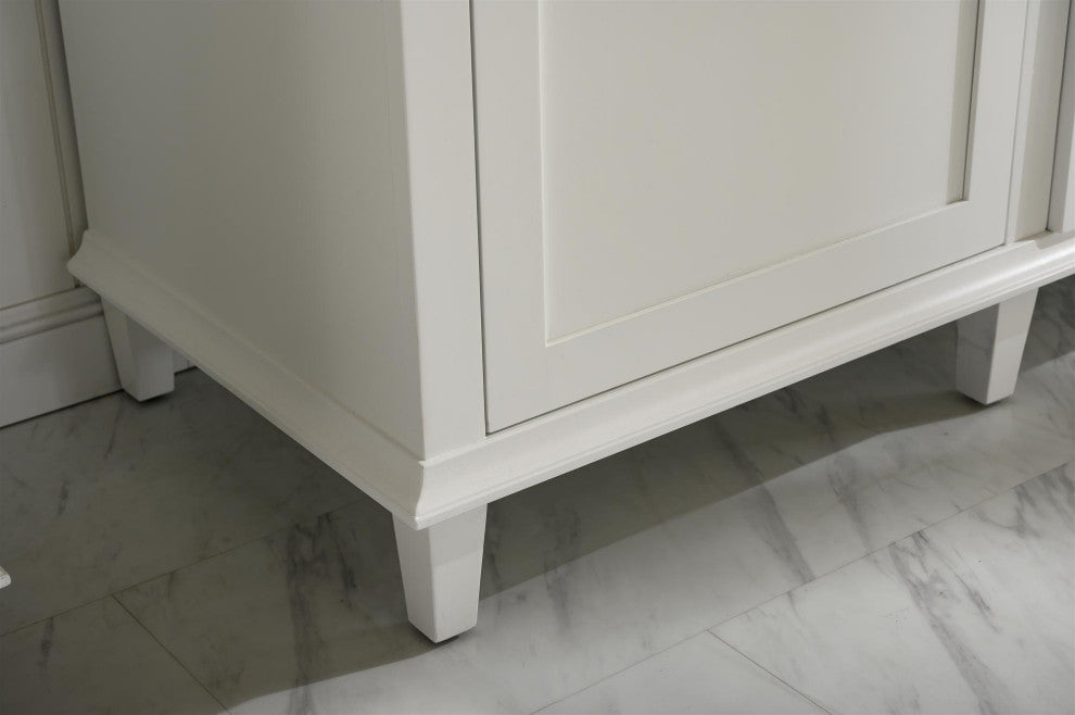 72" Double Single Sink Vanity Cabinet, White