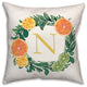 N Monogram Citrus 18x18 Indoor / Outdoor Pillow