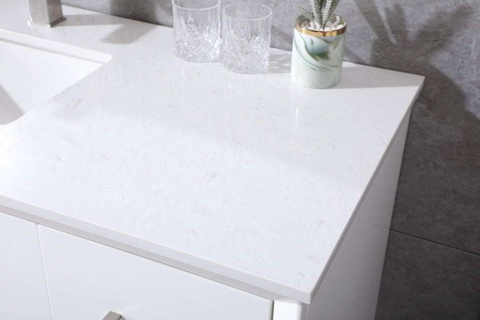 54" SIngle Bathroom Vanity, White