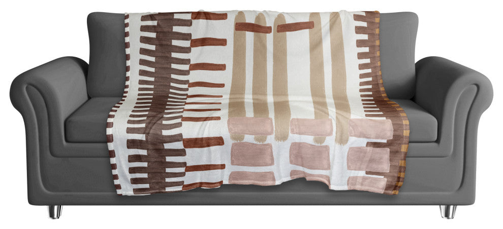 Abstract Brown Pink 50x60 Coral Fleece Blanket