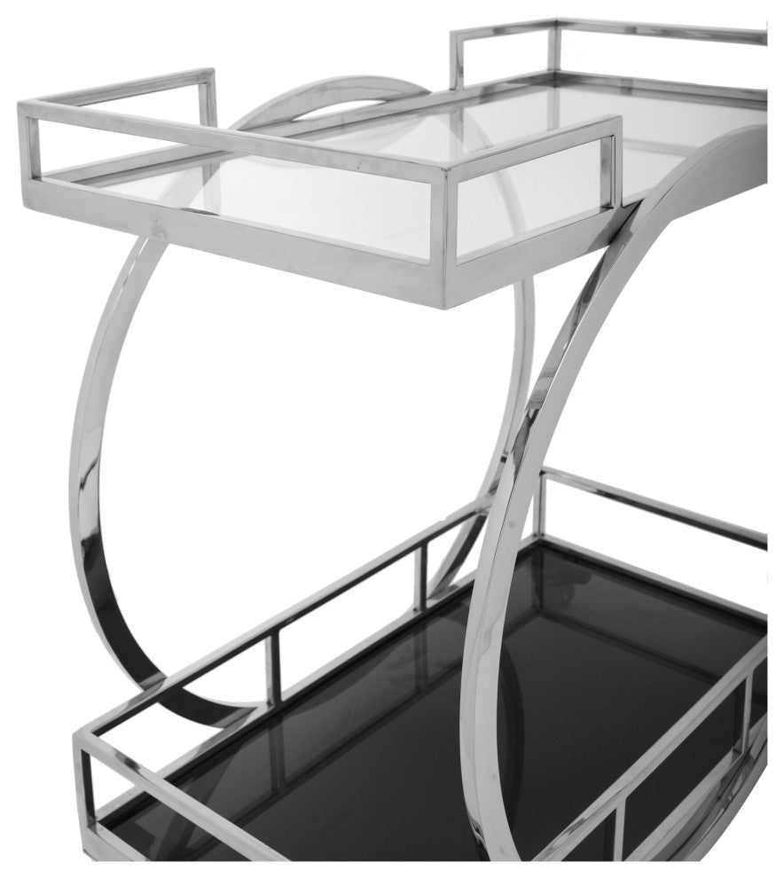 Discontinued Shooter Bar Cart - Silver