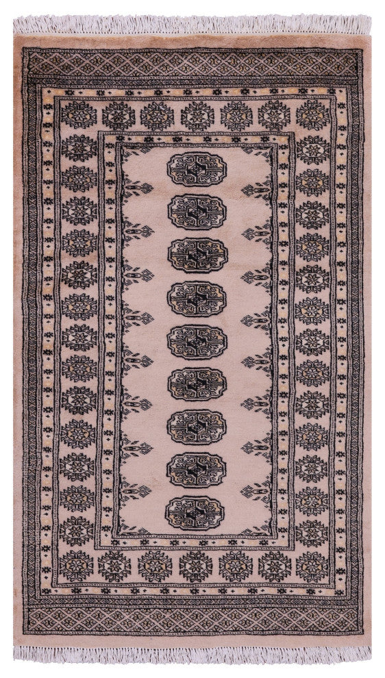 3' 1" X 5' 3" Handmade Silky Bokhara Wool Rug - Q13806
