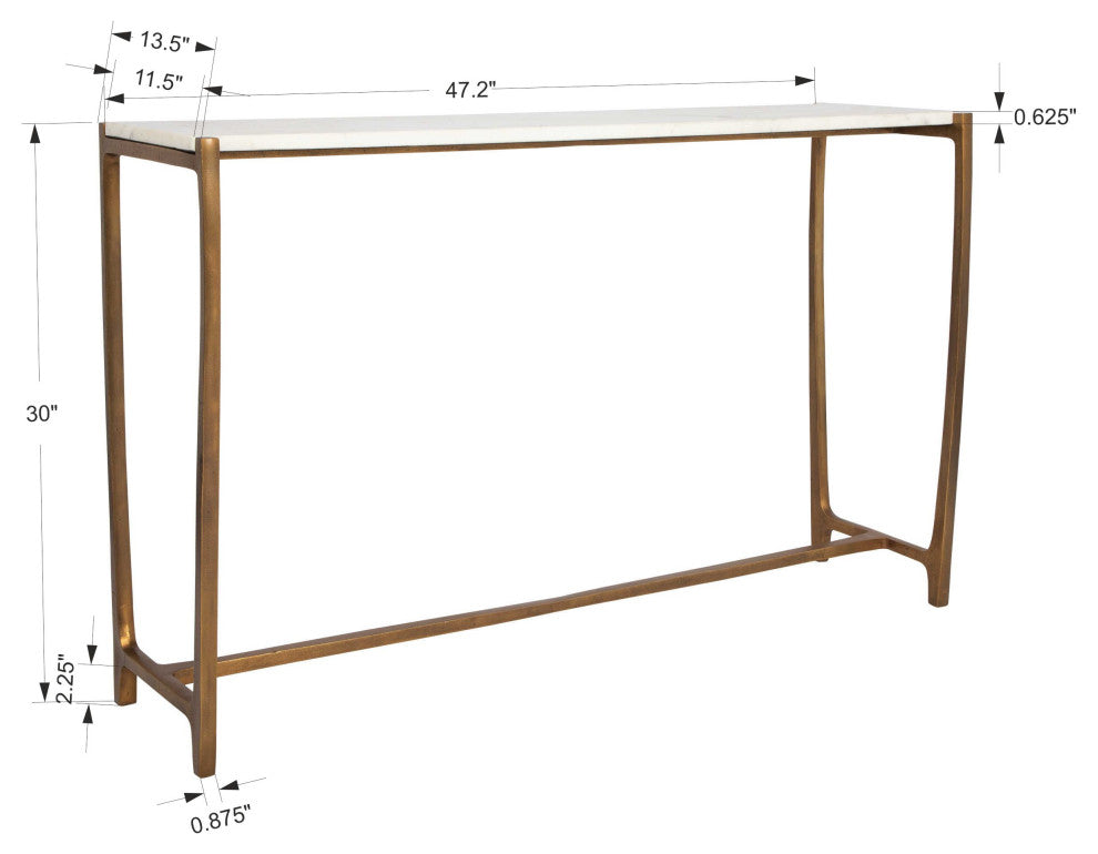 Uttermost Affinity White Marble Console Table