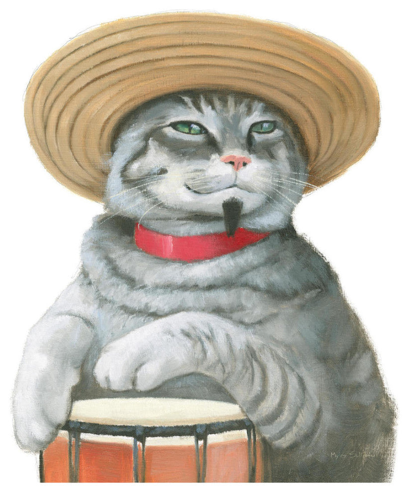 "Cattitude II" Digital Paper Print by Myles Sullivan, 26"x26"