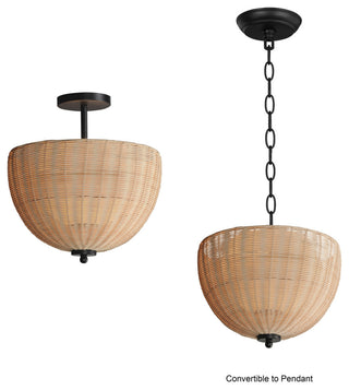 Maxim 12604 Maldives 2 Light 15"W Semi-Flush Bowl Ceiling Fixture - Black