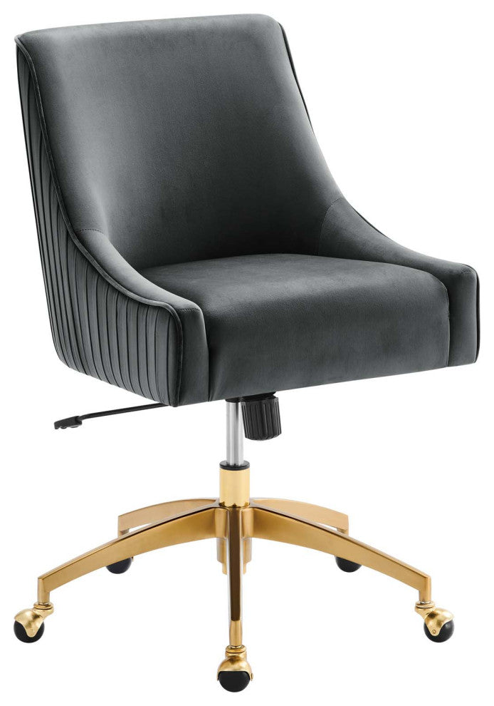 Discern Performance Velvet Office Chair, Gray