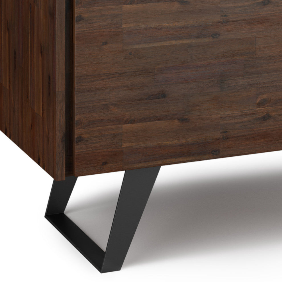 Lowry SOLID ACACIA WOOD TV Media Stand For TVs up to 70 inches, Charcoal Brown