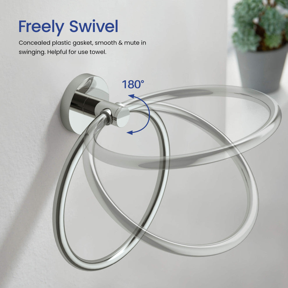 Circular 5-Piece Bathroom Hardware Set, Chrome