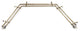 Giles 13/16" Bay Window Double Curtain Rod, Antique Brass