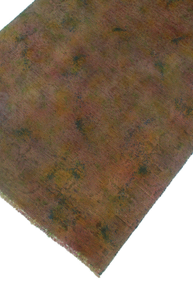 Vintage Distressed CoLight ere Gold/Green Runner, 3'0x12'2