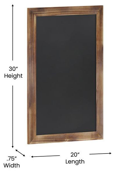 Canterbury Wall Mount Magnetic Chalkboard Sign Set-20" x 30", Torched Brown, 20" X 30"