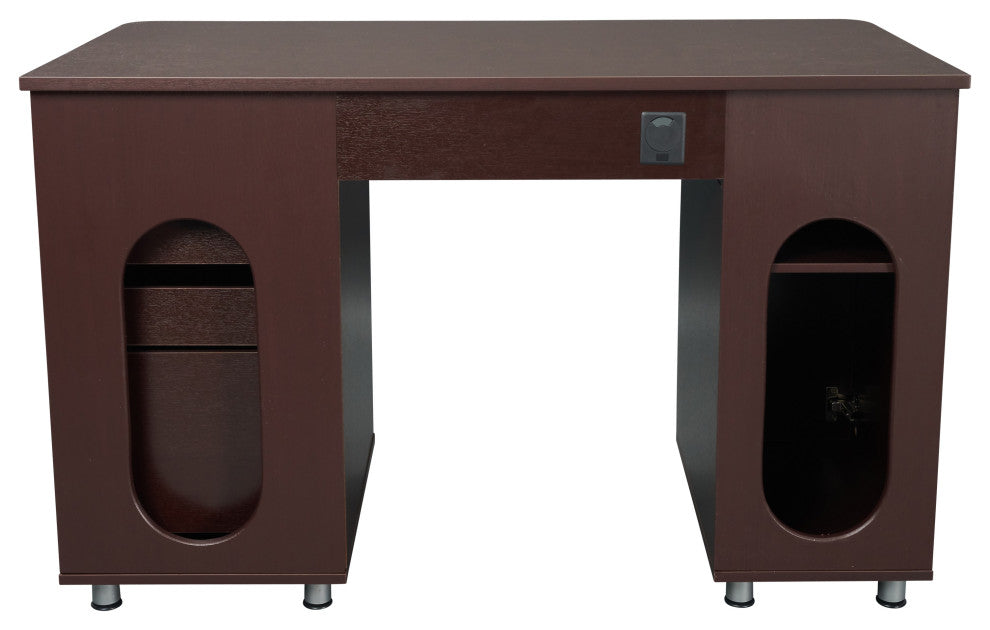 Techni Mobili Complete Workstation Computer Desk With Storage, Chocolate