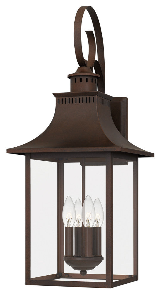 Chancellor Four Light Outdoor Wall Lantern, Copper Bronze