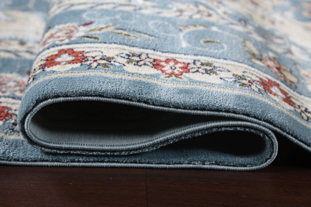 Light Blue Floral Medallion Transitional Turkish Rug Oriental Carpet 10x10