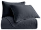 Stonewashed Cotton Velvet Quilt Set, King, Navy, 3 Piece