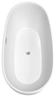 Juno 71" Freestanding Matte White Tub, Brushed Nickel Drain and Overflow Trim