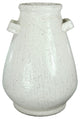 Terracotta Vase With Handles, White