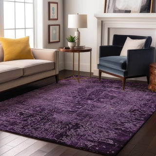 Premium Machine Washable Mayfield AMF559 Purple 8' x 10' Rug