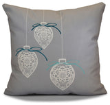 Decorative Holiday Pillow Geometric Print, Gray, 26"x26"